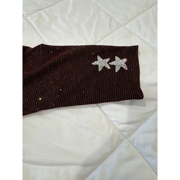 Womens XL Beaded Embellished Sweater Black And Red - Picture 5 of 6